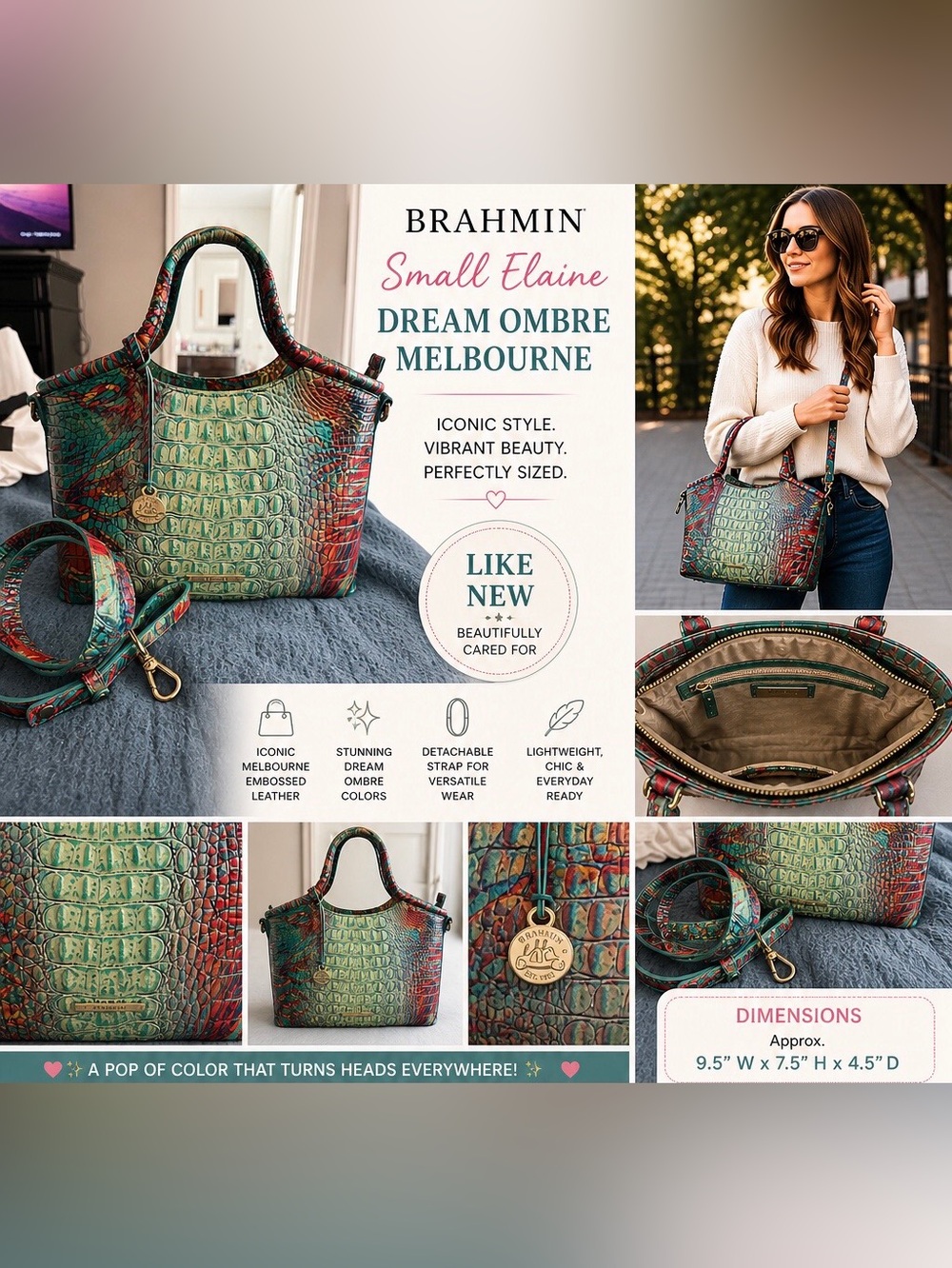 Brahmin Small Elaine Dream Ombre Melbourne Satchel